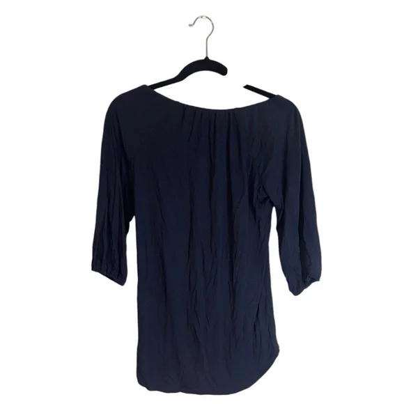 Old Navy Blue 3/4 Sleeve Blouse Relaxed Fit - Picture 3 of 5